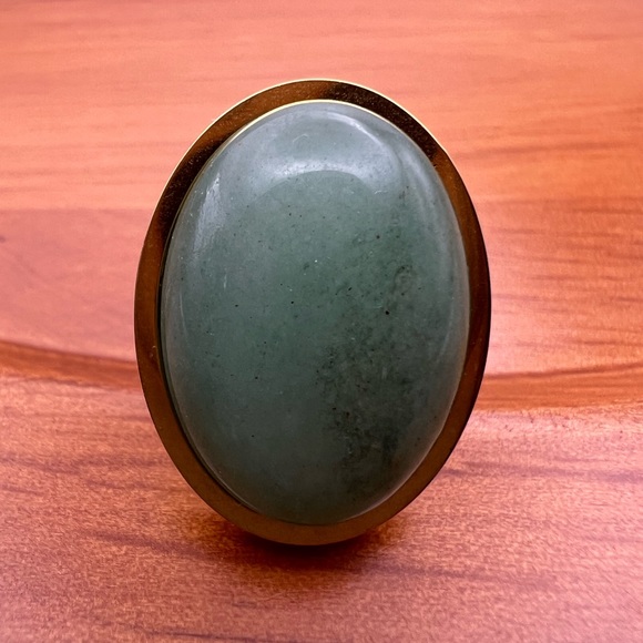 Elegant Statement Rings - Green Gold Oval Rings - Dark Blue Classic Rings - Picture 9 of 15